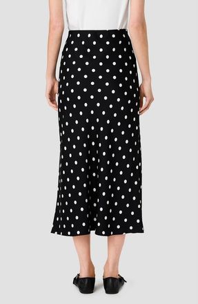 French Connection Ennis Polka Dot Satin Midi Skirt in Black/white at Nordstrom, Size 12