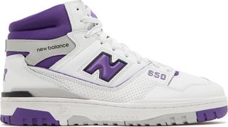 New Balance Mens 650 Sneaker, White Purple, 7.5 UK