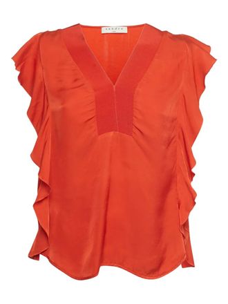 Sandro ruffled sleeveless top - Orange