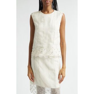 Wales Bonner Triumph Beaded Silk Organza Shirt in Ivory at Nordstrom, Size 2-4 Us