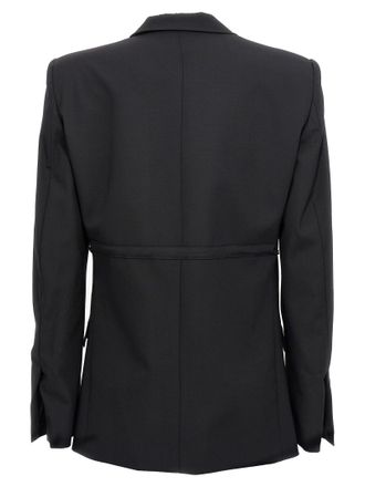 Nensi Dojaka Double-Breasted Wool Blazer - Black