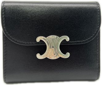 Celine Black Leather Wallet (Tri-Fold) (Pre-Owned)
