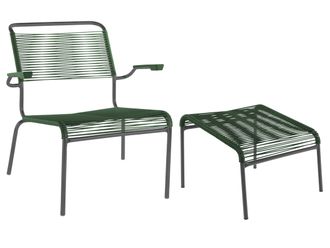 Schubiger M&ouml;bel Spaghetti-Lounger + Hocker S&auml;ntis mit Armlehnen