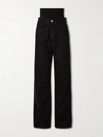 Alaia Jeans Con Finiture In Maglia Stretch - Nero