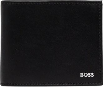 BOSS Portafoglio bi-fold in pelle - Nero
