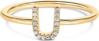 House of Brilliance 10K Gold Diamond Accent Initial A-Z Ring