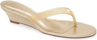 Schutz Roslyn Wedge Sandal in Platina Translucido at Nordstrom, Size 10.5