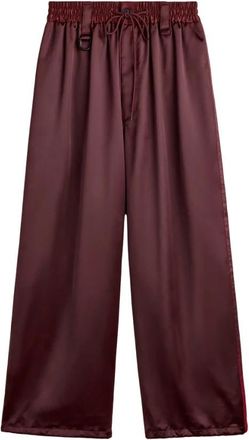 Yohji Yamamoto Kw 9620 Trainingsbroeken - Heren - Wijde Broeken - Bruin - M - Satijn - Broeken