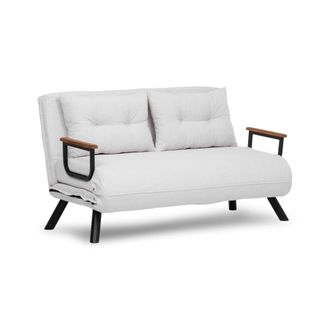 Dmora Sof&aacute; Cama 2 Plazas Calvin, Con Caj&oacute;n, Reclinable, Reposabrazos, 133x78 Cm Blanco