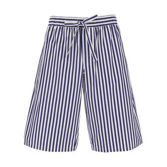 Dolce & Gabbana Casual Shorts, male, Blue, Size: XL Bowling in Popeline di Cotone Rigata