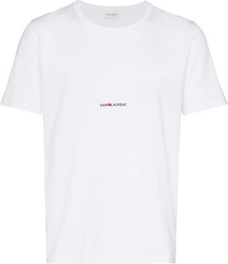Saint Laurent Black Cotton Short Sleeve T-shirt With Galaxy