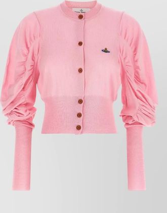 Vivienne Westwood eli cardigan ruched sleeves ribbed trims