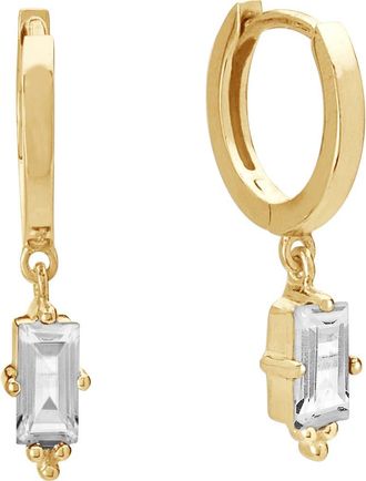 Murkani Huggies with Hanging Baguette in Yellow Gold at Nordstrom
