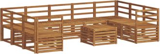 vidaXL Conjunto De Sof&aacute;s De Exterior 10 Uds. Natural Vidaxl