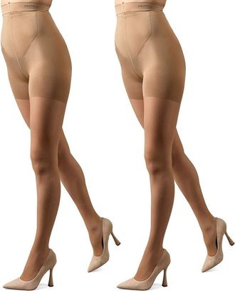 MeMoi 2-Pack Smoother Tights in Nude Beige at Nordstrom, Size X-Large