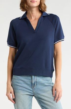 Joie Contrast Stripe Polo in Navy/Black at Nordstrom Rack, Size X-Small