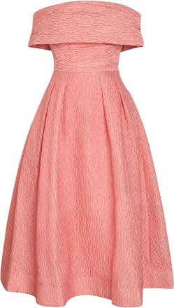 Rebecca Vallance Adalyn Off-the-shoulder Cloqu&eacute; Midi Dress - Peach - 16 (UK16 / XL)