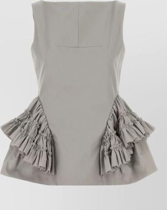 Dries Van Noten casey cotton top sleeveless square neckline