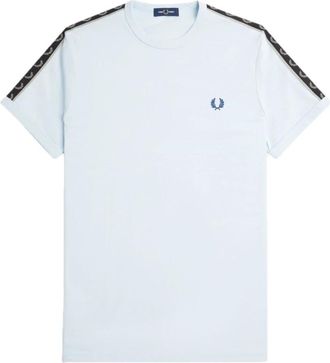 Fred Perry Ringer T-Shirt met Laurierkrans - Heren - T-shirts - Blauw - L - Katoen - Tops