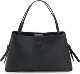 BOSS Grained faux-leather tote bag with Double B monogram