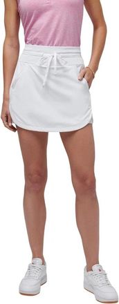 Travis Mathew Moveknit Skort Women White Tie-Waist Dolphin Hem Active DSGL809