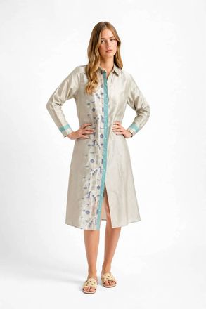 Guadalupe Design Lily Jamdani Dress In Grey