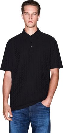 A|X Armani Exchange Polo met kraag en geometrisch patroon voor heren (Zwart)