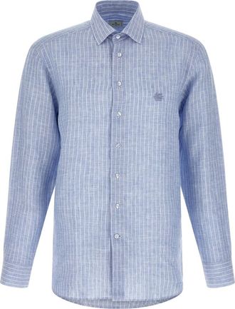 Etro Light Blue Striped Linen Shirt