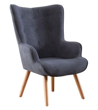 Home Heavenly Butaca n&oacute;rdica respaldo capiton&eacute; tejido gris