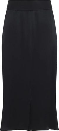 Maison Margiela Satijnen Midirok - Dames - Midirokken - Zwart - S - Satijn - Rokken