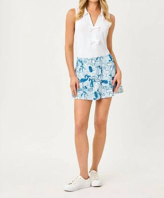 Lilly Pulitzer Aila Upf 50+ Skort In Nassau Blue Thar She Blows