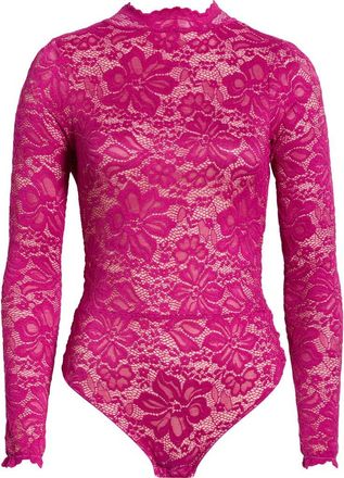 Kilo Brava Floral Lace Long Sleeve Teddy in Boysenberry at Nordstrom, Size 3X-Large