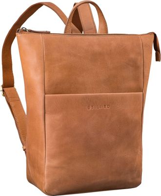 STILORD Linda Real Leather Backpack Women Large Laptop Backpack for 13-13.3 Inch Notebook Ladies Rucksack Womens Backpacks for Work Daypack Genuine Leather, C