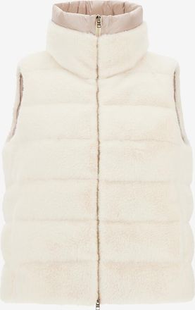 Herno &Auml;rmellose Daunenjacke aus Kunstpelz und Nylon