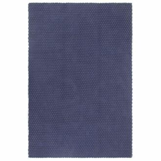 vidaXL Alfombra Rectangular Algod&oacute;n Azul Marino 160x230 Cm Vidaxl