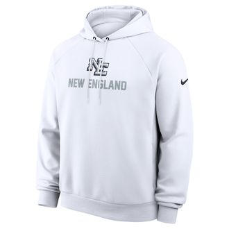 Nike New England Patriots Rivalries Collection Primary Nike Mens Dri-FIT NFL Pullover Hoodie in White | 03EJ10A8K-W2J