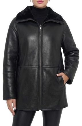 Gorski Reversible Genuine Shearling Jacket in Black at Nordstrom, Size Xx-Large