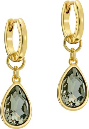 Ted Baker Divine Crystal Drop Huggie Hoop Earrings in Gold Tone/Black Crystal at Nordstrom
