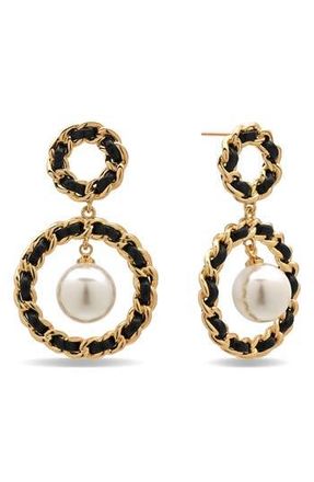 Eye Candy Los Angeles Liana Faux Pearl Drop Earrings in Gold at Nordstrom Rack