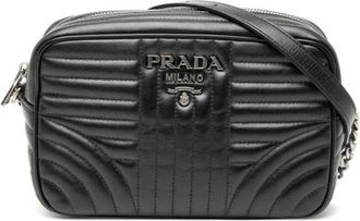 Prada Pre-owned Cross Body Bags, female, Black, Size: ONE SIZE Pre-owned The Diagramme Crossbody Bag