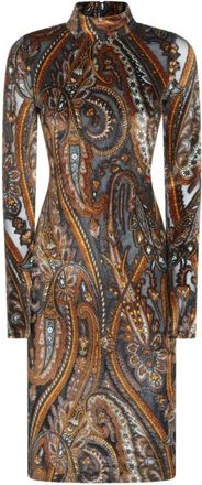 Etro Jacquard Chenille Jurk - Dames - Jurken - Veelkleurig - Maat: XS Zijde