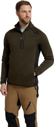 Mountain Warehouse Mens Half-Zip Fleece - Anti-pill, Stretch Panels Sweatshirt - Best for Camping, Outdoors, Travelling & Hiking Khaki (Half Zip) 4XL