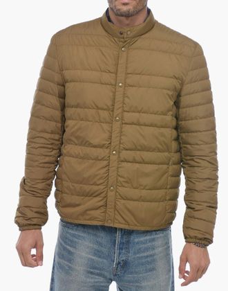Woolrich Mens Light Quilted Down Jacket Brown Clothing > Coats &