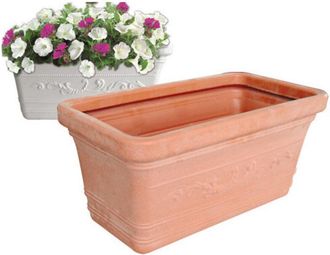 OEM Caja Rectangular 80&times;34&times;34 En Resina Prestige Blanca Para Exteriores - Nuova Plastica Adriatica