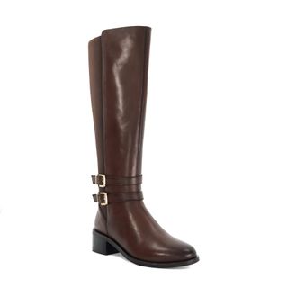Dune London Womens Ladies Tatter - Leather Knee High Riding Boots - Brown material_leather1 - Size UK 5