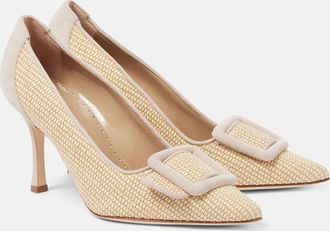 Manolo Blahnik Maysale 90 raffia pumps