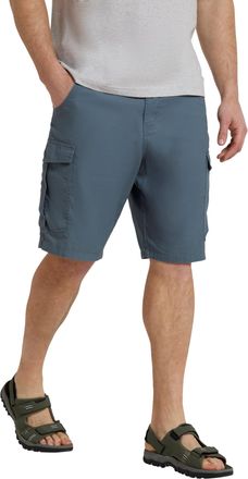 Mountain Warehouse Lakeside Mens Shorts - 100% Durable Twill Cotton Cargo Shorts, Durable Shorts, 6 Pockets - for Walking, Running, Hiking & Camping Blue Mens W40