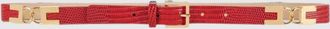 Elisabetta Franchi Python-Print Leather Belt with Pin Buckle