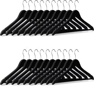 Relaxdays Pack De 60 Perchas Ropa, Colgadores Para Pantalones Y Camisas, Gancho Con Giro De 360&deg;, 23 X 44 X 1 Cm, Negro