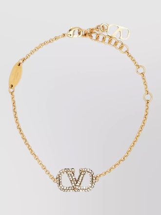 Valentino chain link bracelet featuring crystal embellishments